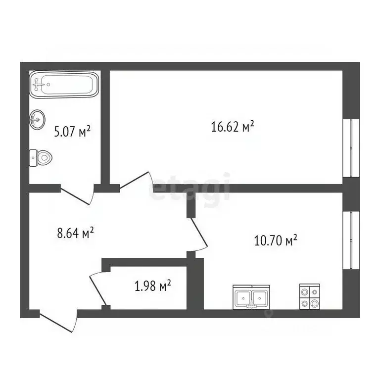 1-к кв. Крым, Ялта муниципальный округ, Виноградное пгт ш. ... - Фото 2