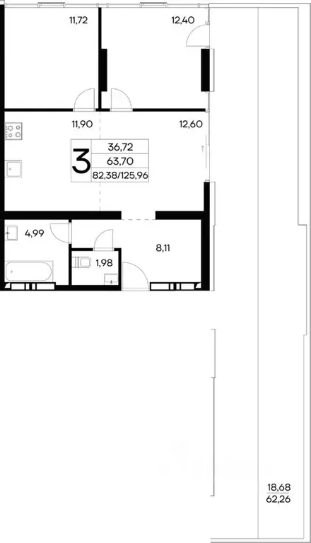 3-к кв. Крым, Алушта муниципальный округ, пос. Семидворье  (125.96 м) - Фото 1