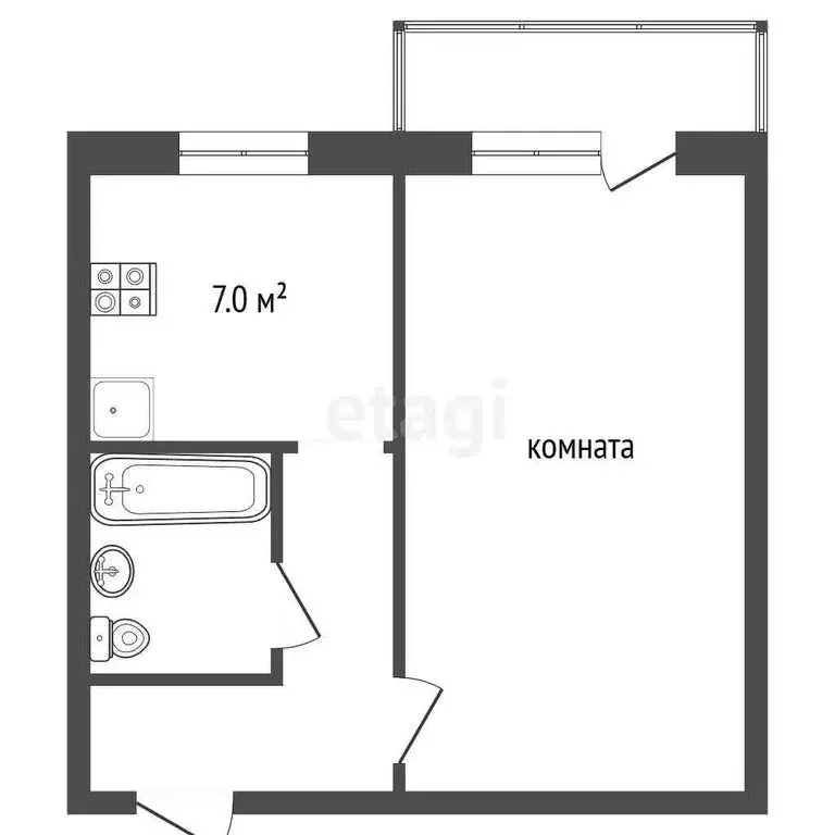 1-комнатная квартира: Ярославль, улица Урицкого, 67 (32.3 м) - Фото 1