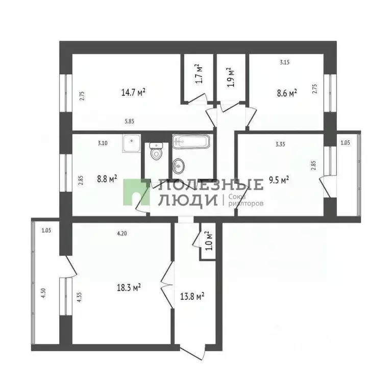 4-к кв. Красноярский край, Красноярск ул. Сергея Лазо, 28 (81.6 м) - Фото 1