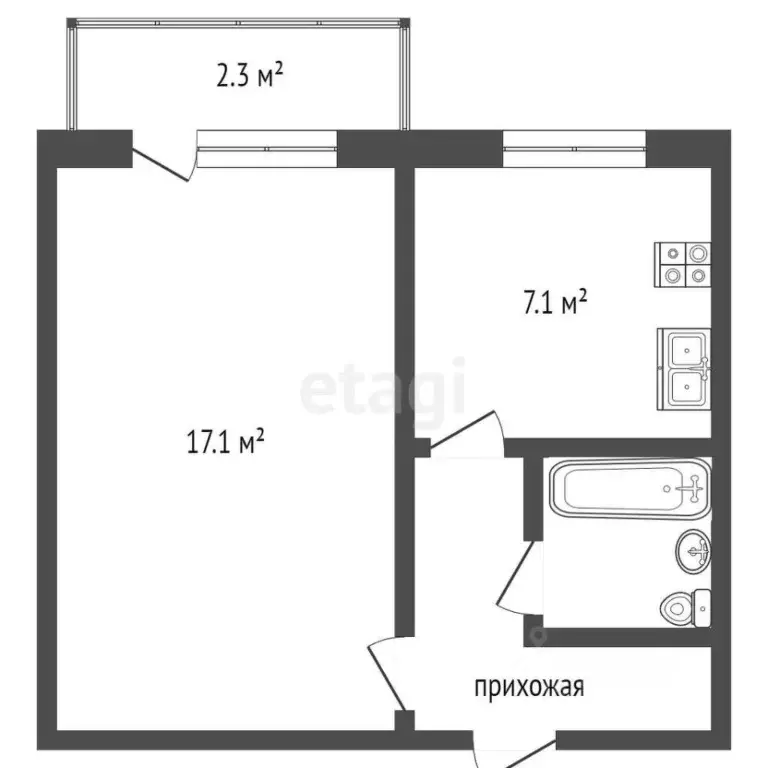 1-к кв. Ханты-Мансийский АО, Сургут просп. Мира, 37/2 (29.9 м) - Фото 1