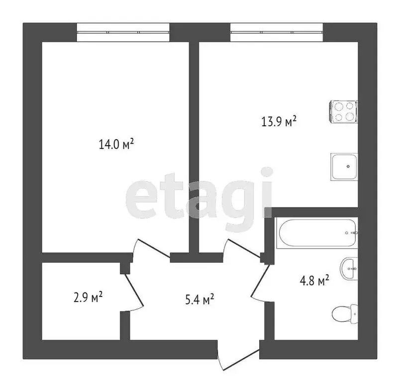 1-комнатная квартира: Тюмень, улица Республики, 204к10 (42 м) - Фото 0