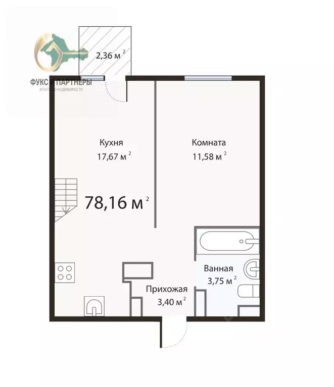 1-к кв. Крым, Евпатория ул. 60 лет ВЛКСМ, 31/4 (78.16 м) - Фото 2