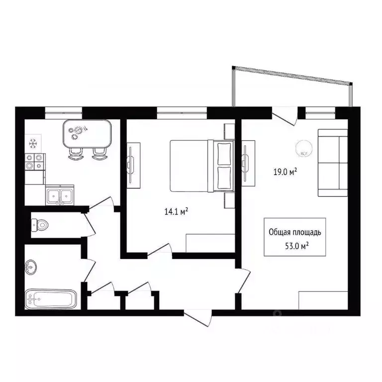 2-к кв. Новосибирская область, Бердск ул. Островского, 75 (53.0 м) - Фото 1