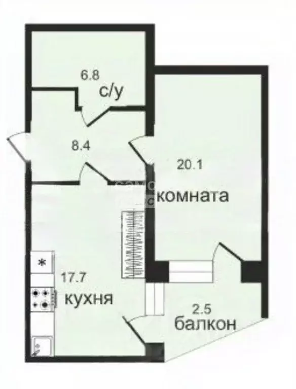 1-к кв. Московская область, Дзержинский Угрешская ул., 32 (55.0 м) - Фото 2