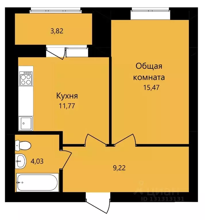1-к кв. Мордовия, Саранск ул. Филатова, 15 (40.49 м) - Фото 1