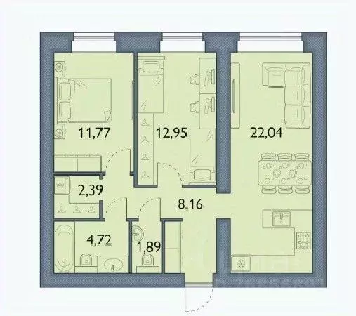 2-к кв. Брянская область, Брянский район, пос. Мичуринский, ... - Фото 1