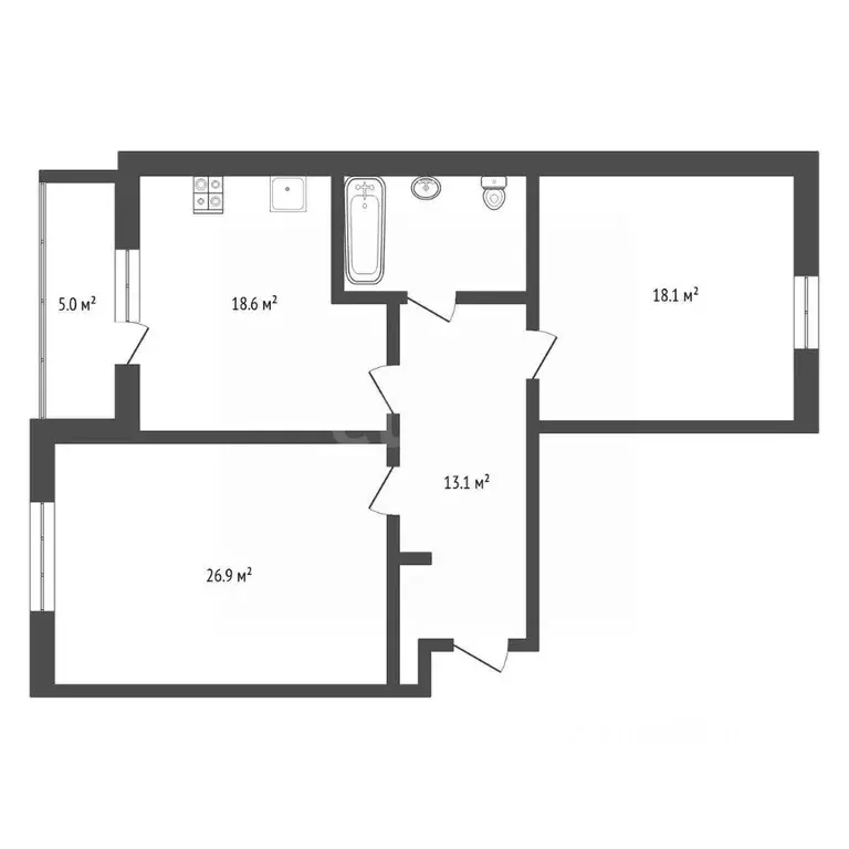 2-к кв. Тюменская область, Тюмень ул. Дружбы, 73к2 (84.1 м) - Фото 2