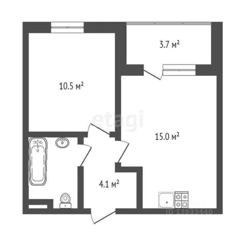 1-к кв. Тюменская область, Тюмень ул. Павла Никольского, 6 (34.1 м) - Фото 2