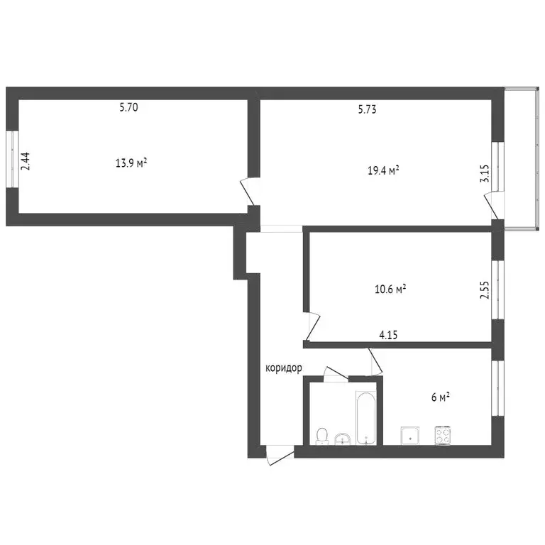3-комнатная квартира: Ачинск, 5-й микрорайон, 35 (59.3 м) - Фото 1