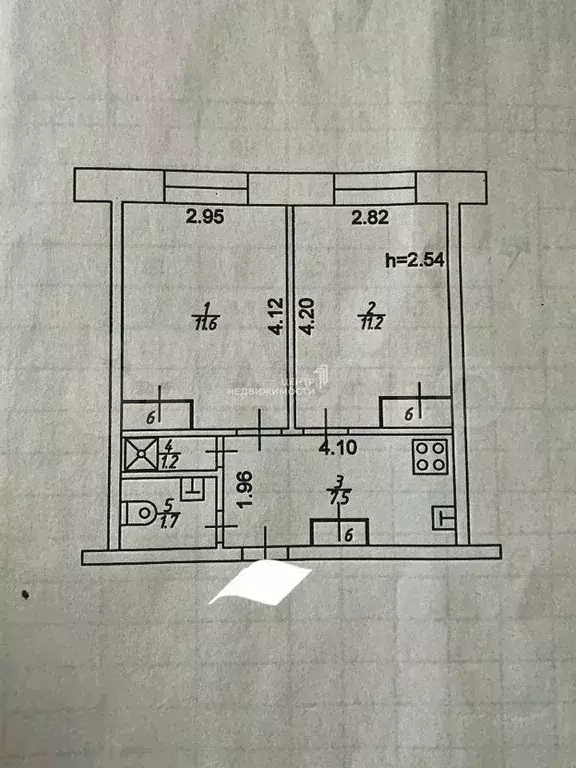 2-к. квартира, 34,9 м, 9/12 эт. - Фото 0