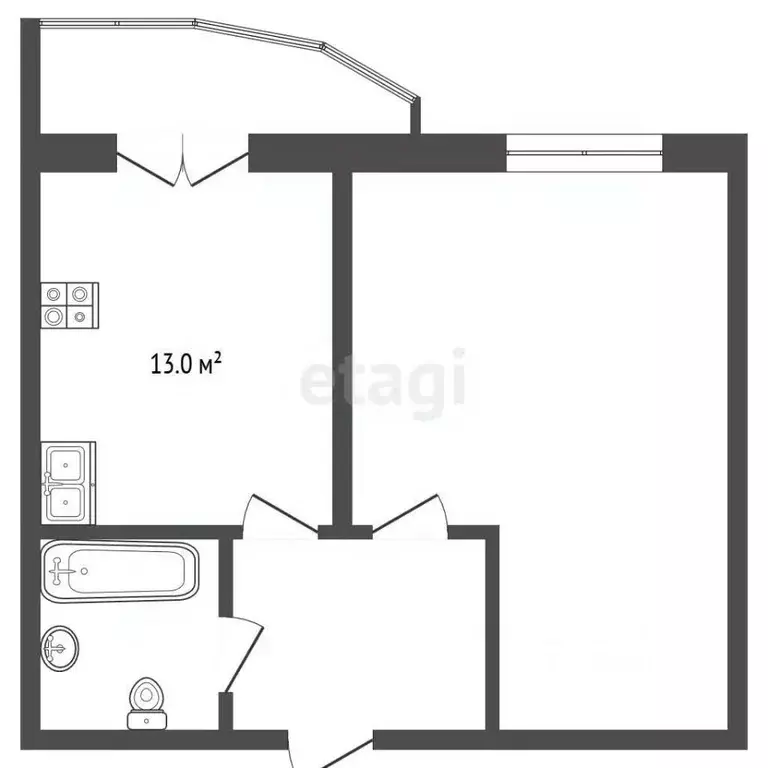 1-к кв. Краснодарский край, Анапа проезд Белорусский, 8И (39.0 м) - Фото 1