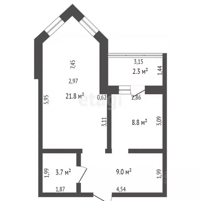 1-к кв. Брянская область, Брянск ул. Крахмалева, 57/1 (43.3 м) - Фото 0