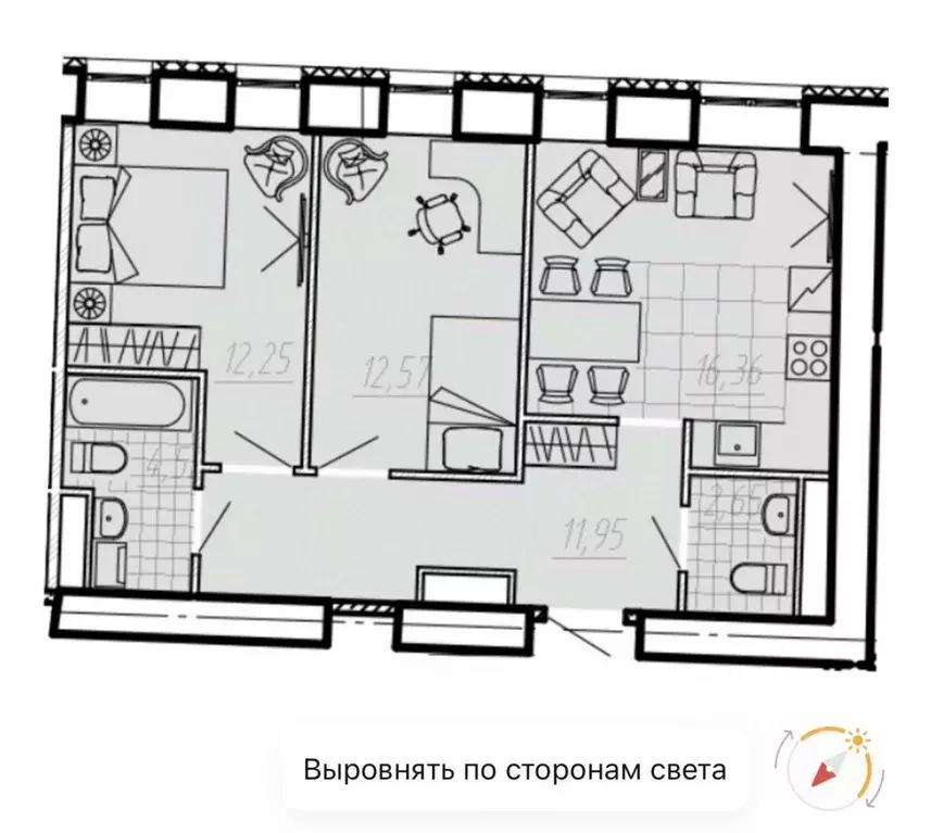 2-к кв. Санкт-Петербург просп. Малый Петроградской стороны, 79-81-83 ... - Фото 2