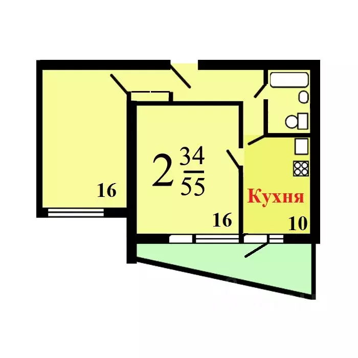 2-к кв. Москва Вешняковская ул., 37 (55.0 м) - Фото 2