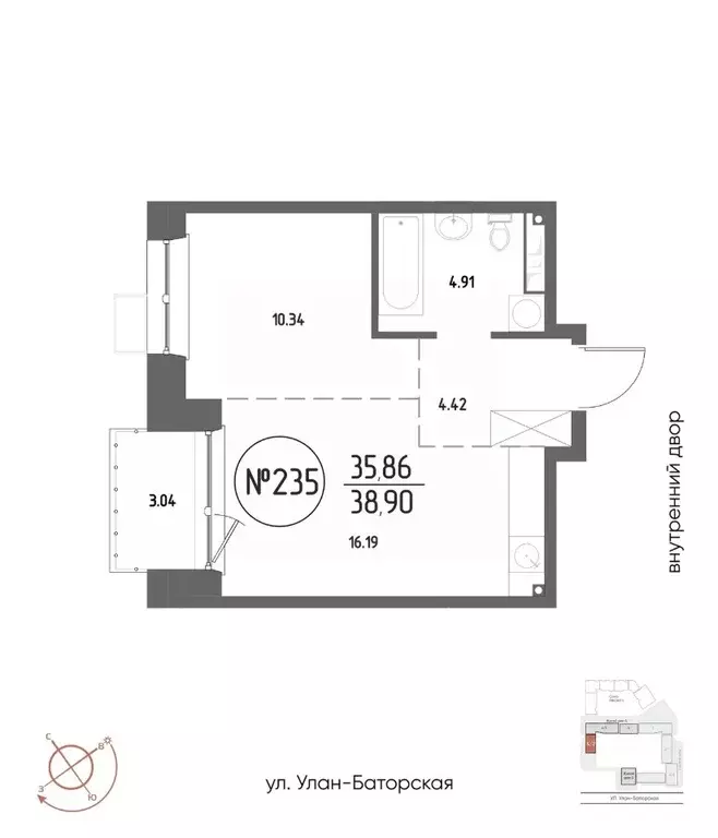 1-к кв. Иркутская область, Иркутск Макс жилой комплекс (38.9 м) - Фото 0