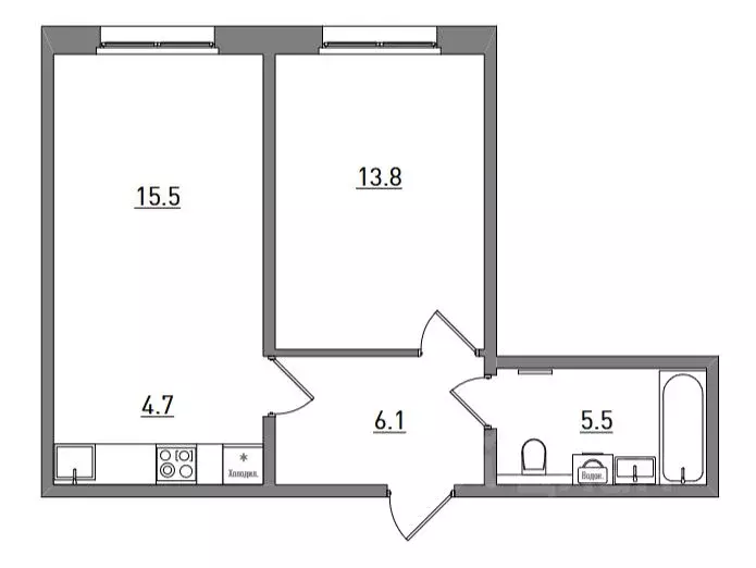 2-к кв. Кировская область, Киров ул. Чистопрудненская, 13А (45.6 м) - Фото 1