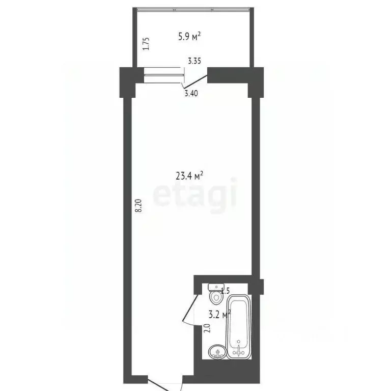Студия Севастополь с. Орловка, ш. Качинское, 35/60 (32.5 м) - Фото 0