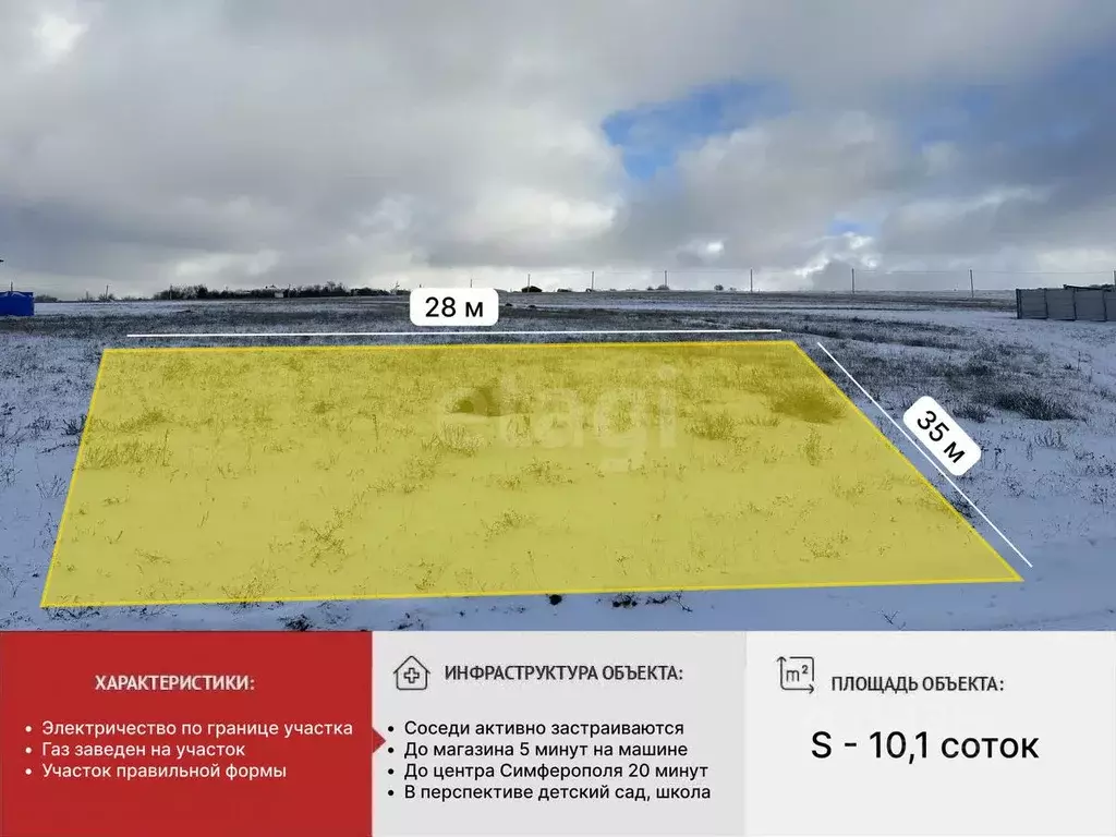 Участок в Крым, Симферопольский район, Чистенское с/пос, с. Левадки  ... - Фото 1