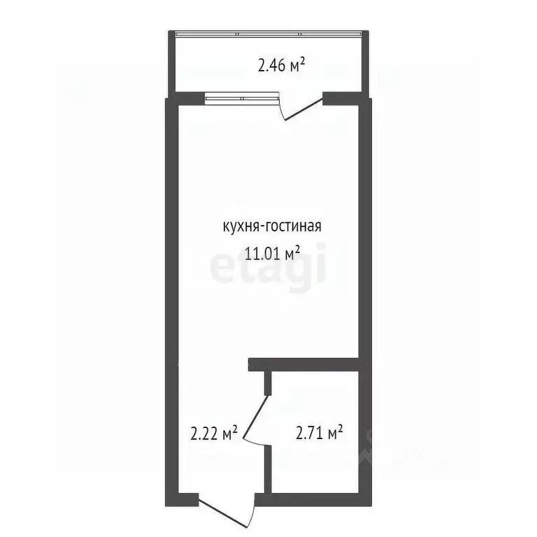 Студия Воронежская область, Воронеж ул. Гаршина, 25к4 (17.17 м) - Фото 1