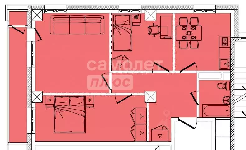 3-к кв. Саха (Якутия), Якутск ул. Три Сосны, 1 (69.1 м) - Фото 2