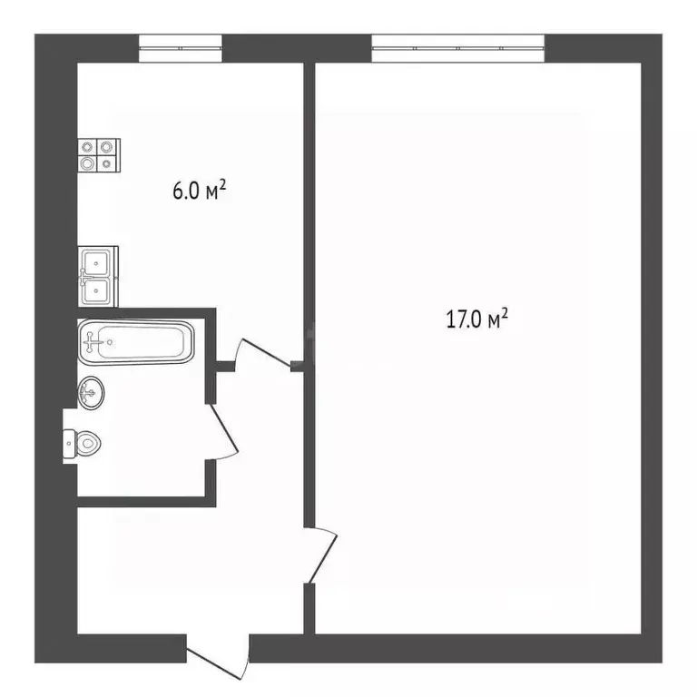 1-к кв. Костромская область, Кострома Индустриальная ул., 57А (29.0 м) - Фото 2