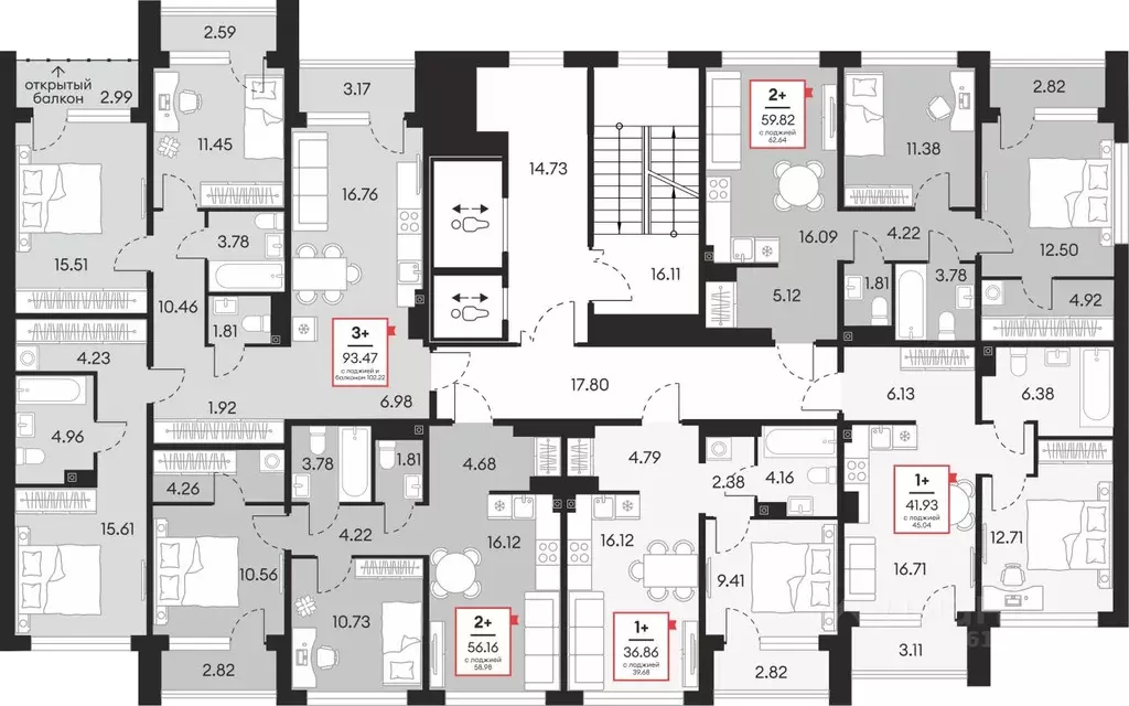 2-к кв. Ханты-Мансийский АО, Сургут 37-й мкр,  (59.82 м) - Фото 1