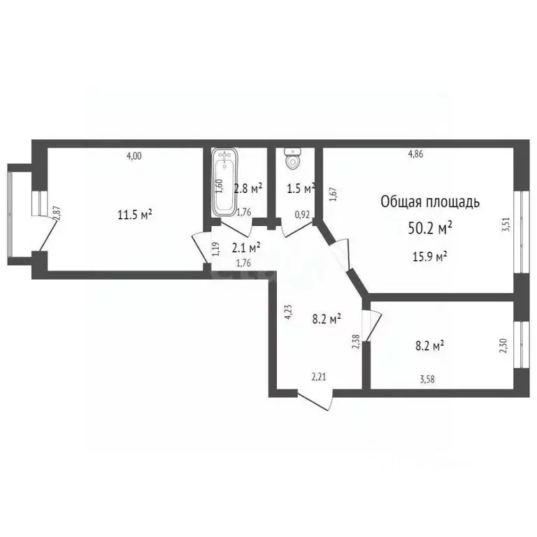 2-к кв. Алтайский край, Бийск Горно-Алтайская ул., 42/1 (50.8 м) - Фото 2