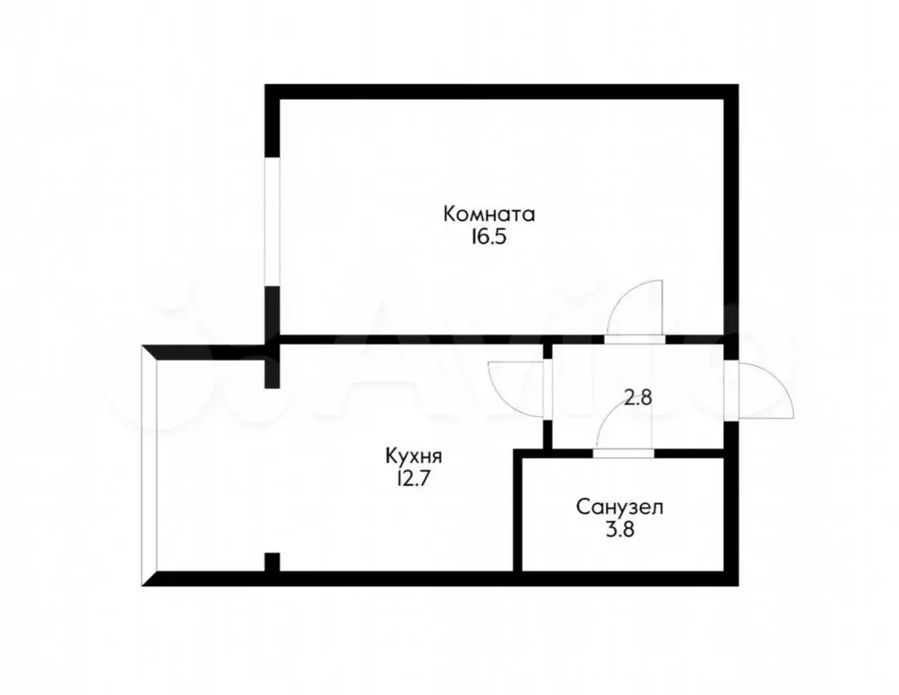 1-к. квартира, 38 м, 2/6 эт. - Фото 0