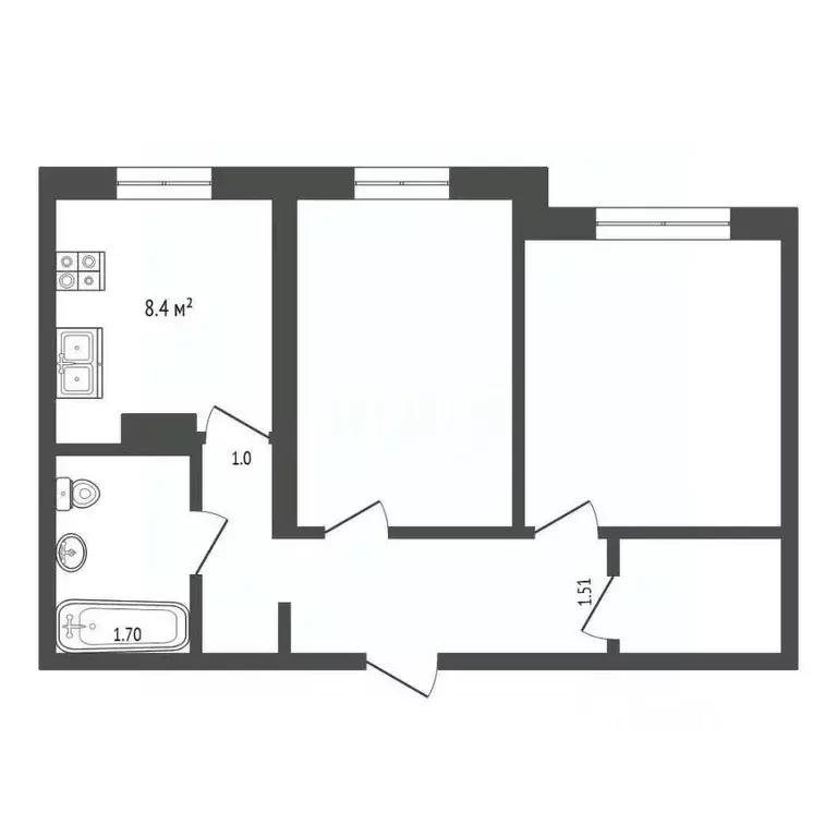 2-к кв. Москва Мячковский бул., 9 (50.9 м) - Фото 1