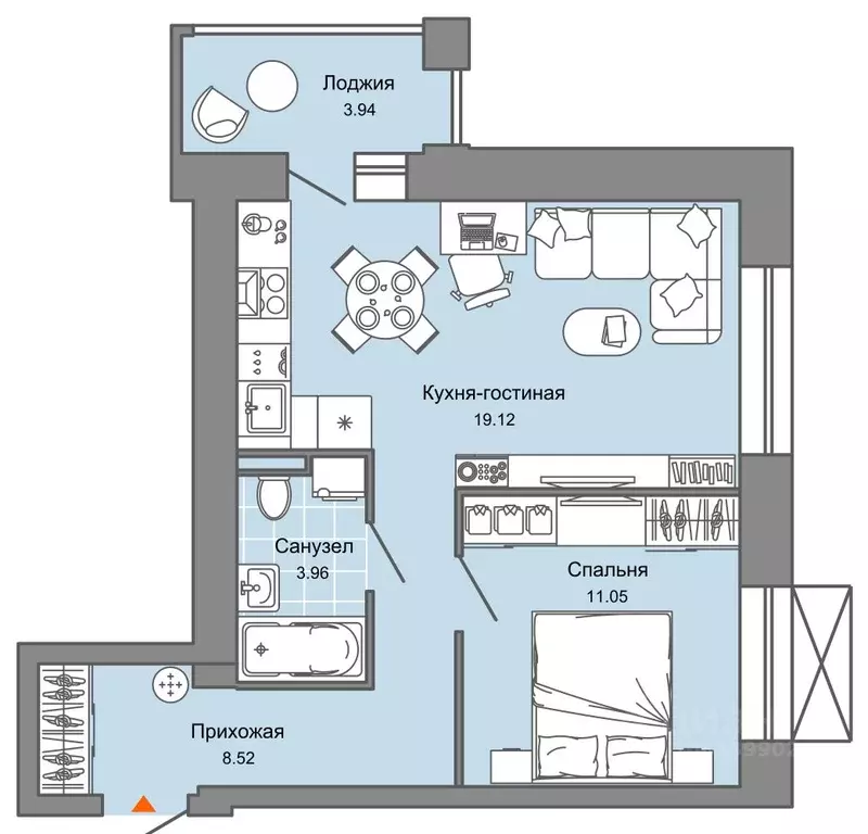 2-к кв. Кировская область, Киров ул. 4-й Пятилетки, 86 (45.0 м) - Фото 0