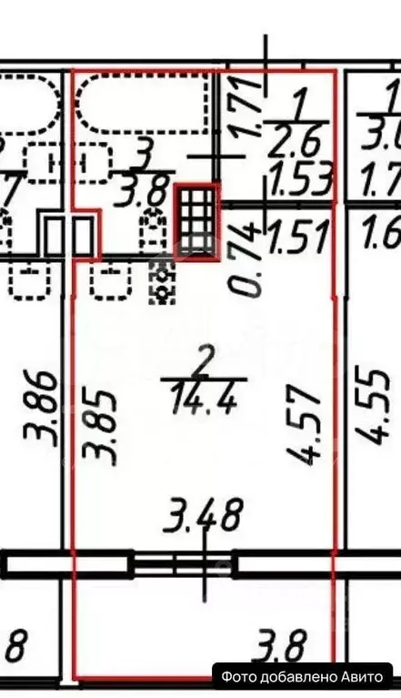 Студия Санкт-Петербург бул. Вилькицкий, 4 (20.8 м) - Фото 2