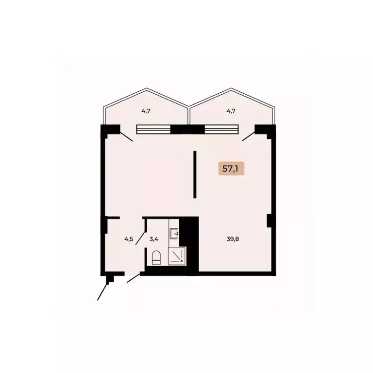 1-к кв. Краснодарский край, Туапсинский муниципальный округ, с. ... - Фото 1