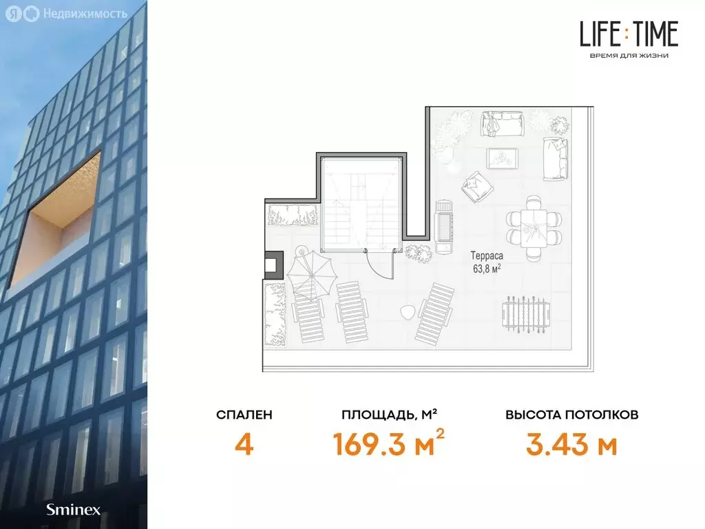 5-комнатная квартира: Москва, жилой комплекс Лайф Тайм (169.3 м) - Фото 0
