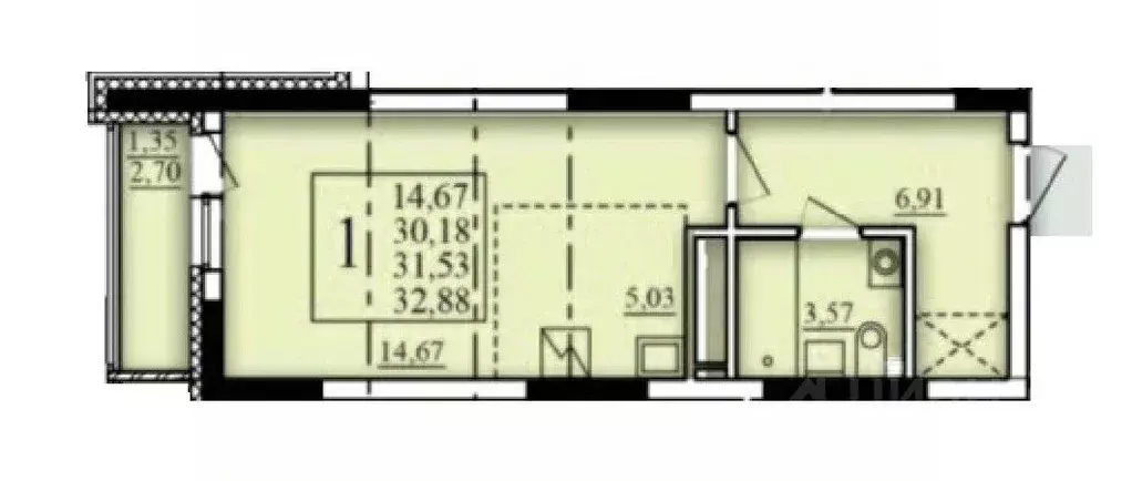 1-к кв. Башкортостан, Уфа Затон-Восточный жилрайон, Паруса жилой ... - Фото 0