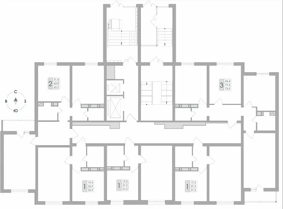 3-к кв. Воронежская область, Воронеж Озерки жилой квартал,  (75.9 м) - Фото 1