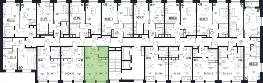 Студия Московская область, Пушкино Пушкино Град жилой комплекс (28.2 ... - Фото 2