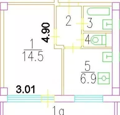 1-к кв. Москва Веерная ул., 5К1 (27.0 м) - Фото 2