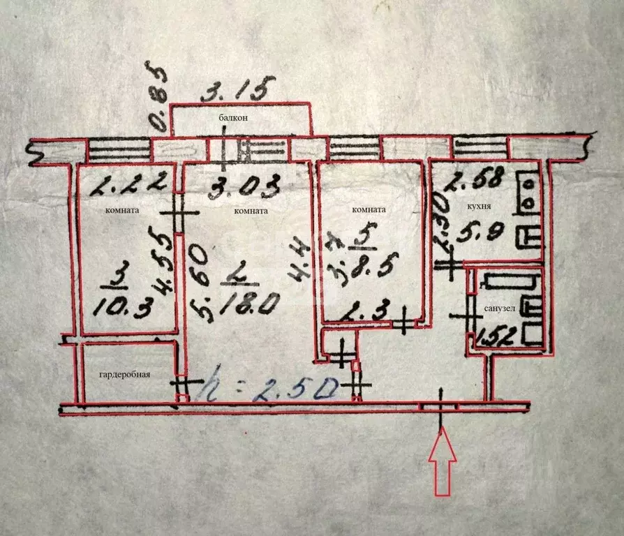 3-к кв. Липецкая область, Липецк ул. Невского, 1А (53.9 м) - Фото 2