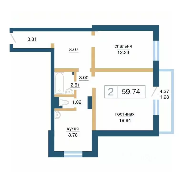 2-к кв. Красноярский край, Красноярск Нанжуль-Солнечный мкр, ... - Фото 2