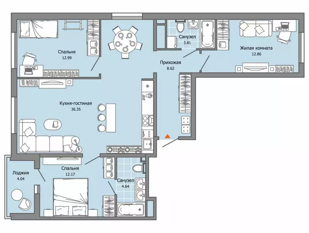 3-комнатная квартира: Ульяновск, микрорайон Юго-Западный, ЖК ... - Фото 1
