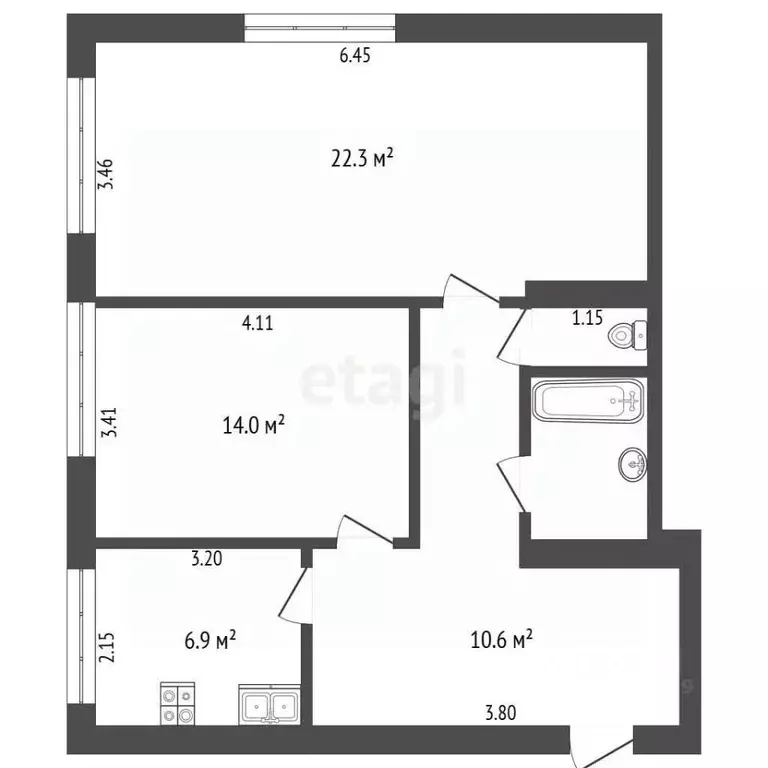 2-к кв. Мордовия, Саранск Советская ул., 47 (57.8 м) - Фото 2