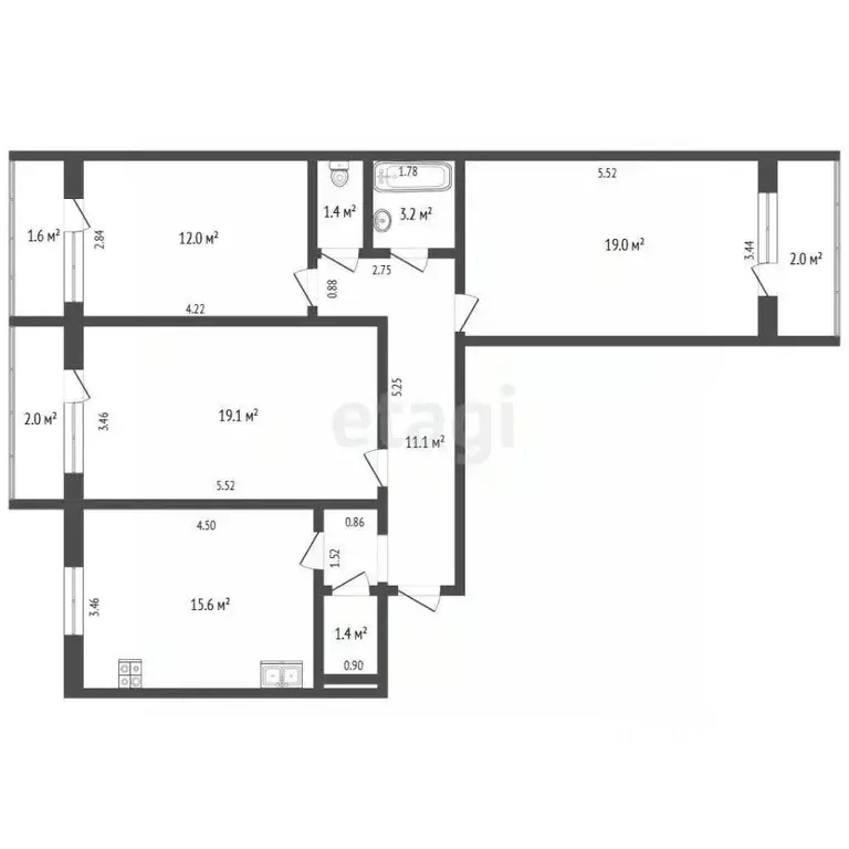 3-к кв. Мордовия, Саранск ул. Веселовского, 48А (82.0 м) - Фото 2