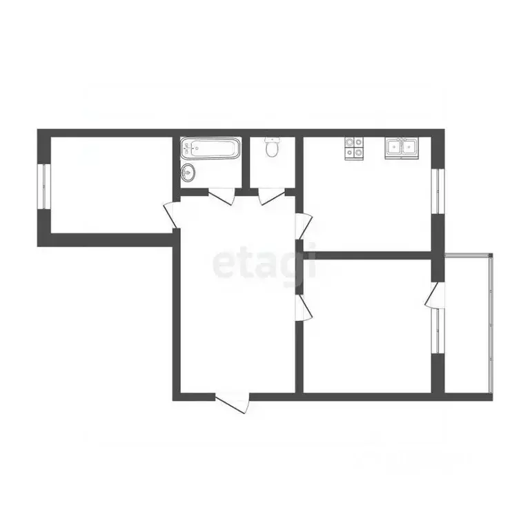 2-к кв. Тюменская область, Тюмень ул. Николая Ростовцева, 4 (57.4 м) - Фото 1