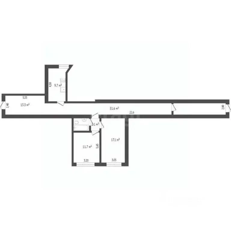 2-к кв. Крым, Симферополь ул. Севастопольская (42.0 м) - Фото 1