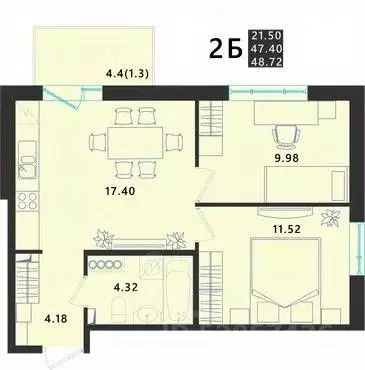 2-к кв. Псковская область, Псковский район, Завеличенская волость, д. ... - Фото 1