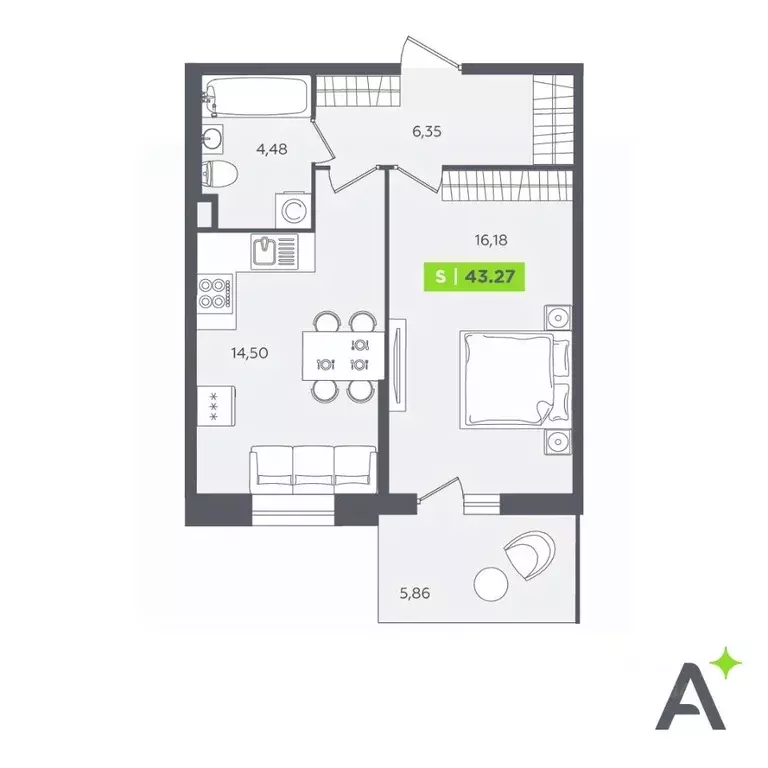 1-к кв. Ленинградская область, Кудрово г. Всеволожский район, ... - Фото 1