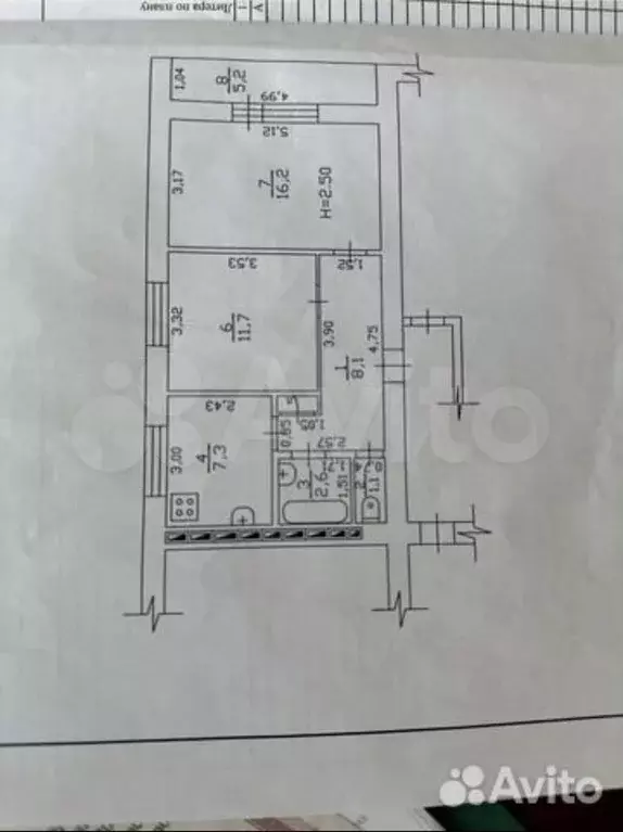 2-к. квартира, 47,4 м, 5/5 эт. - Фото 0