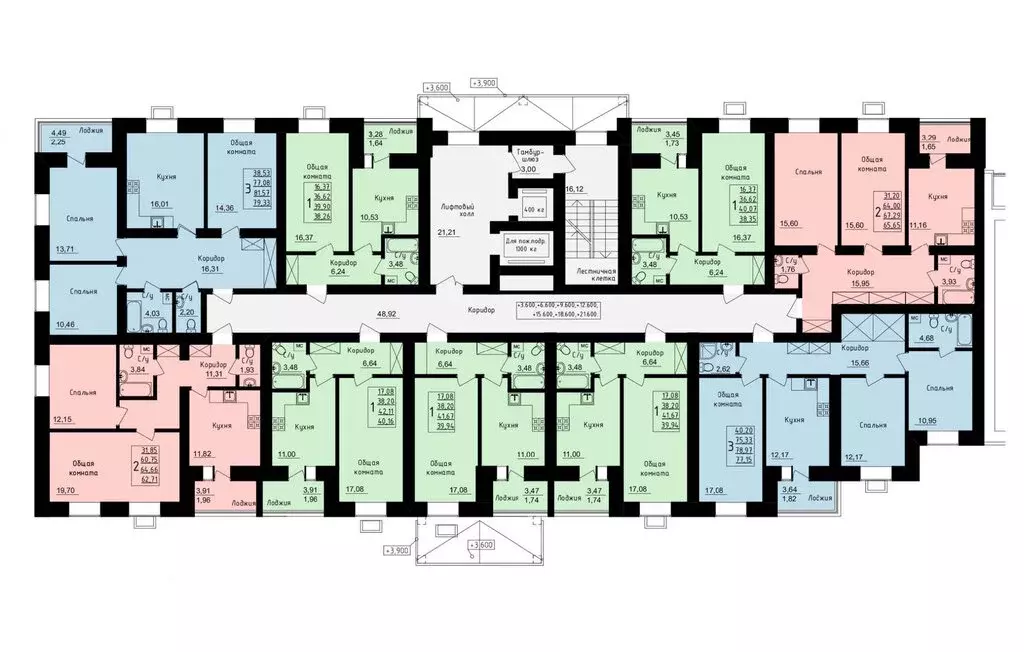 3-комнатная квартира: Уфа, улица Михаила Зайцева, 8 (77.6 м) - Фото 2