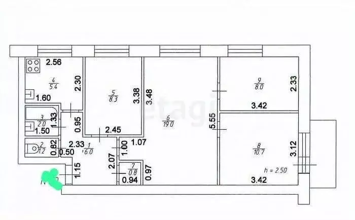 3-к кв. Татарстан, Казань ул. Лейтенанта Красикова, 6 (61.4 м) - Фото 1